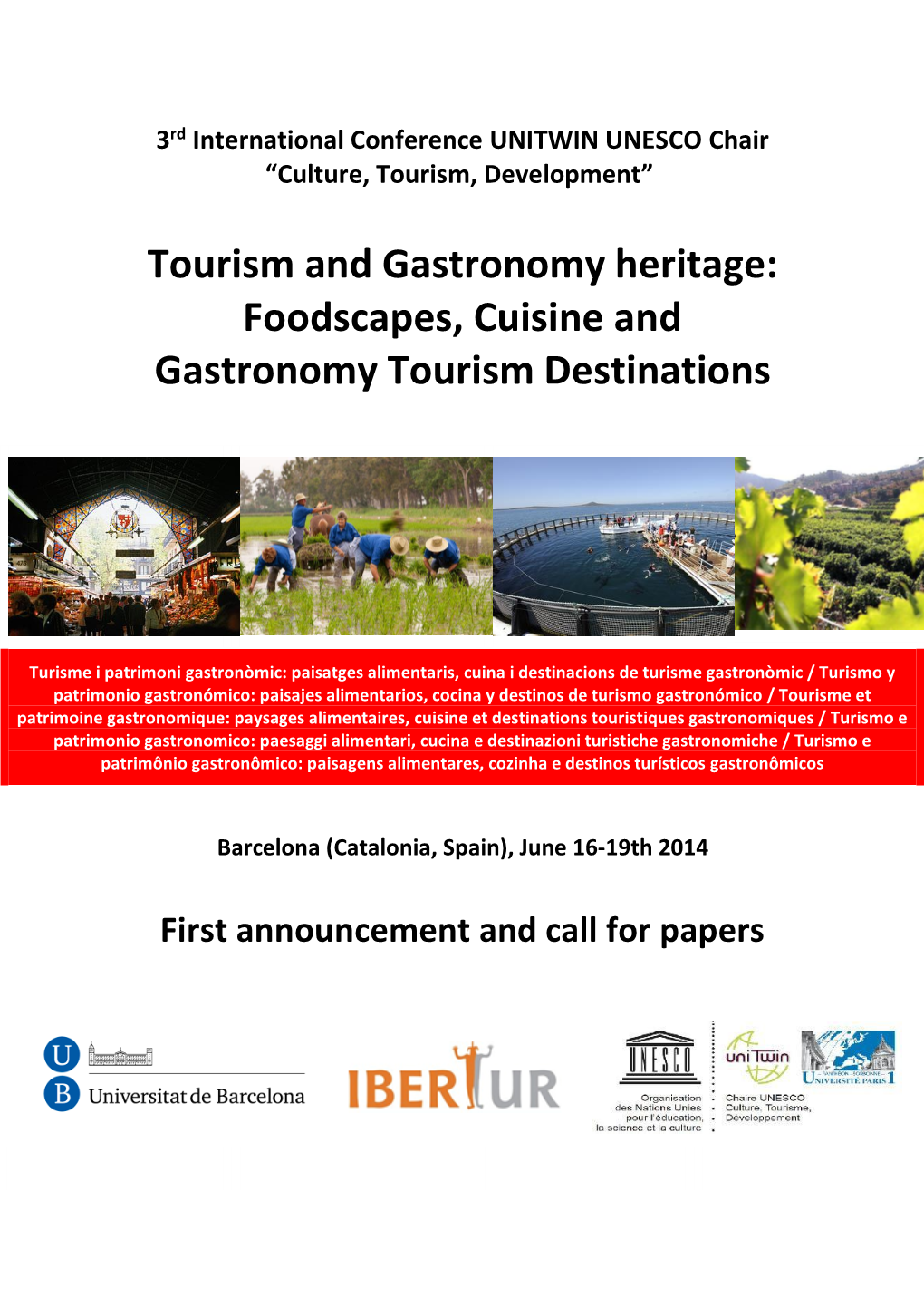 Foodscapes, Cuisine and Gastronomy Tourism Destinations