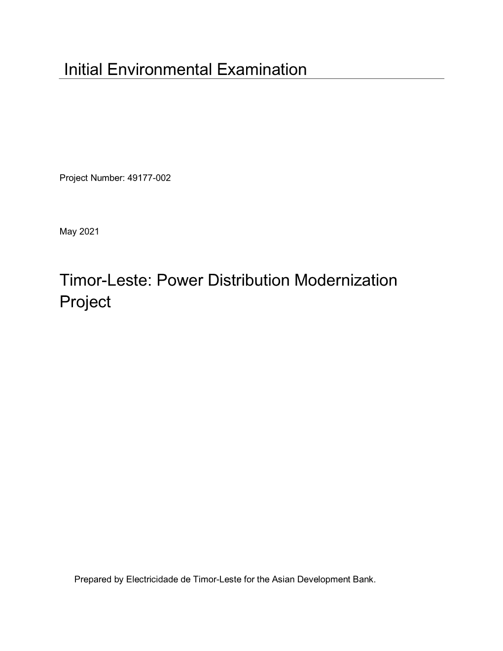 49177-002: Power Distribution Modernization Project