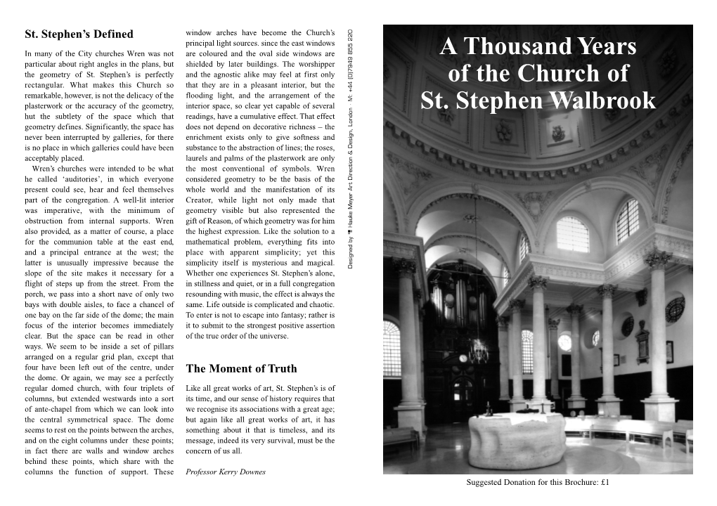 A Thousand Years of the Church of St. Stephen Walbrook