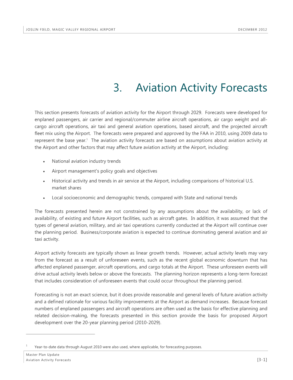 3. Aviation Activity Forecasts