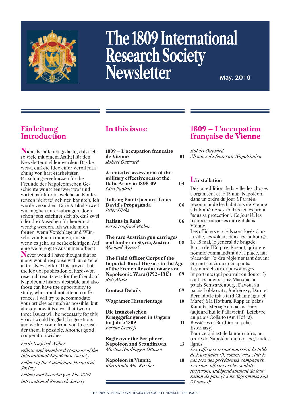 Newsletter IRS April 2019 Layout 1
