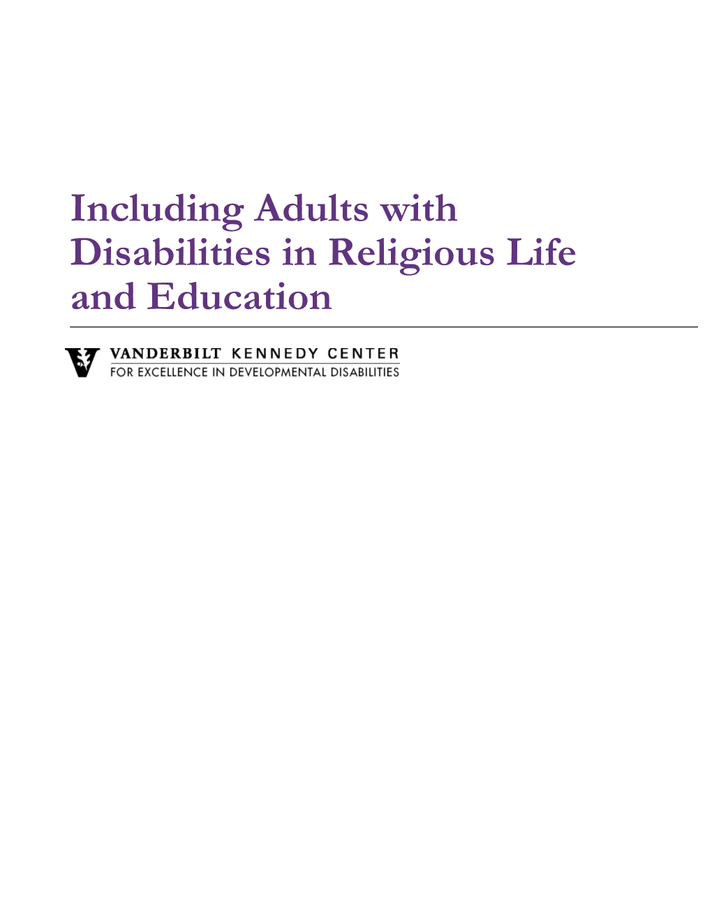 Including Adults with Disabilities in Religious Life and Education