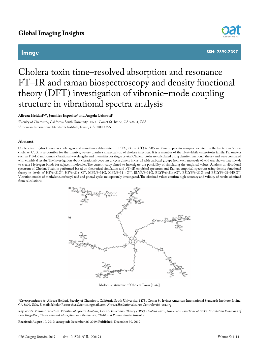 Cholera Toxin Time–Resolved Absorption And