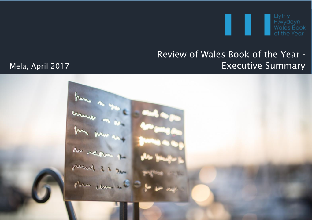Review of Wales Book of the Year - Mela, April 2017 Executive Summary