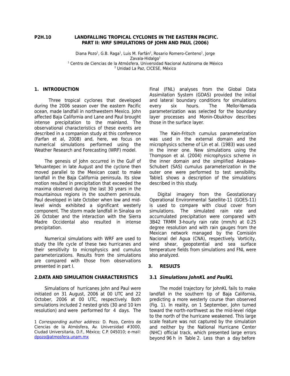 P2h.10 Landfalling Tropical Cyclones in the Eastern Pacific