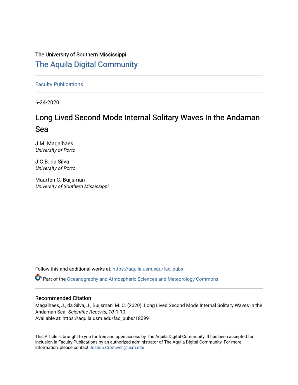 Long Lived Second Mode Internal Solitary Waves in the Andaman Sea