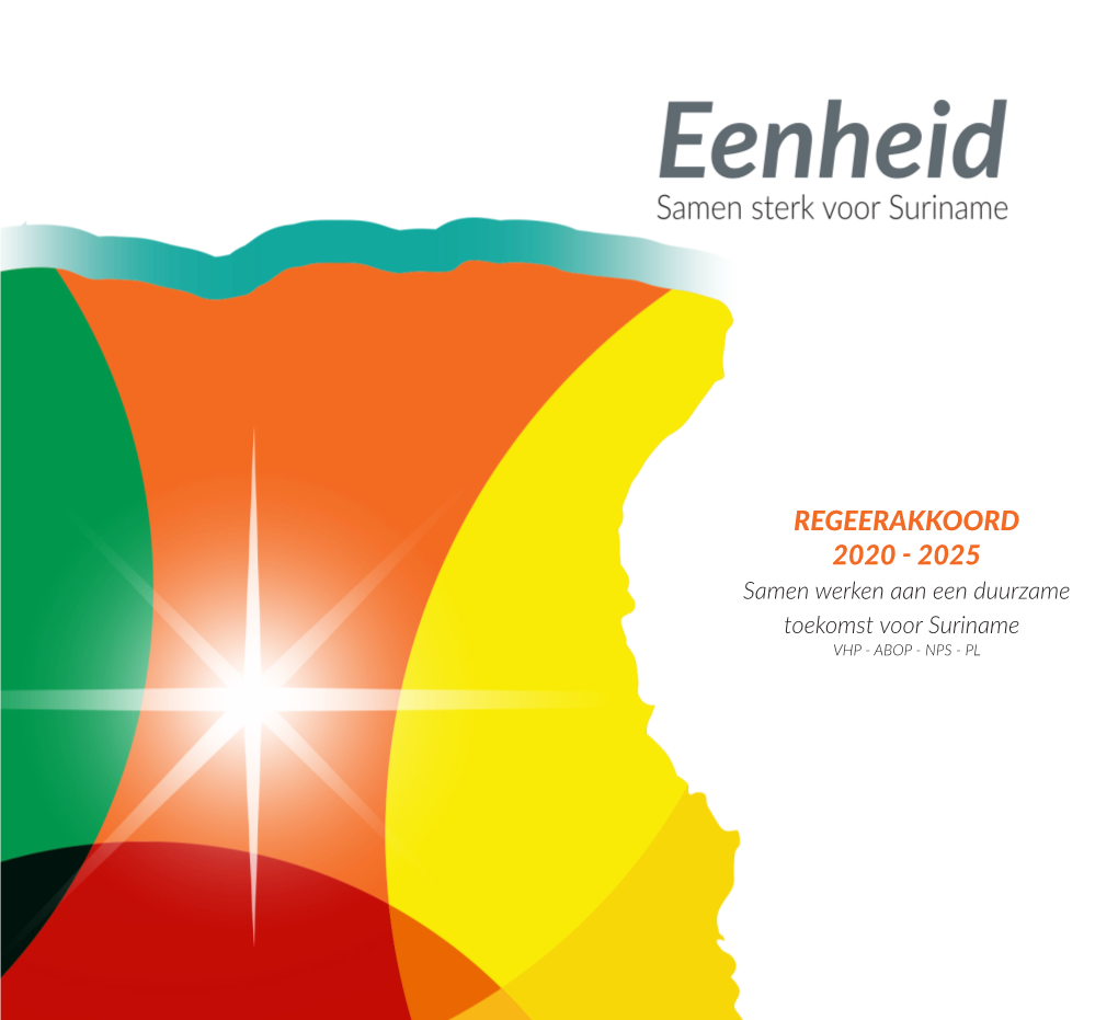REGEERAKKOORD 2020 - 2025 Samen Werken Aan Een Duurzame Toekomst Voor Suriname VHP - ABOP - NPS - PL INHOUDSOPGAVE