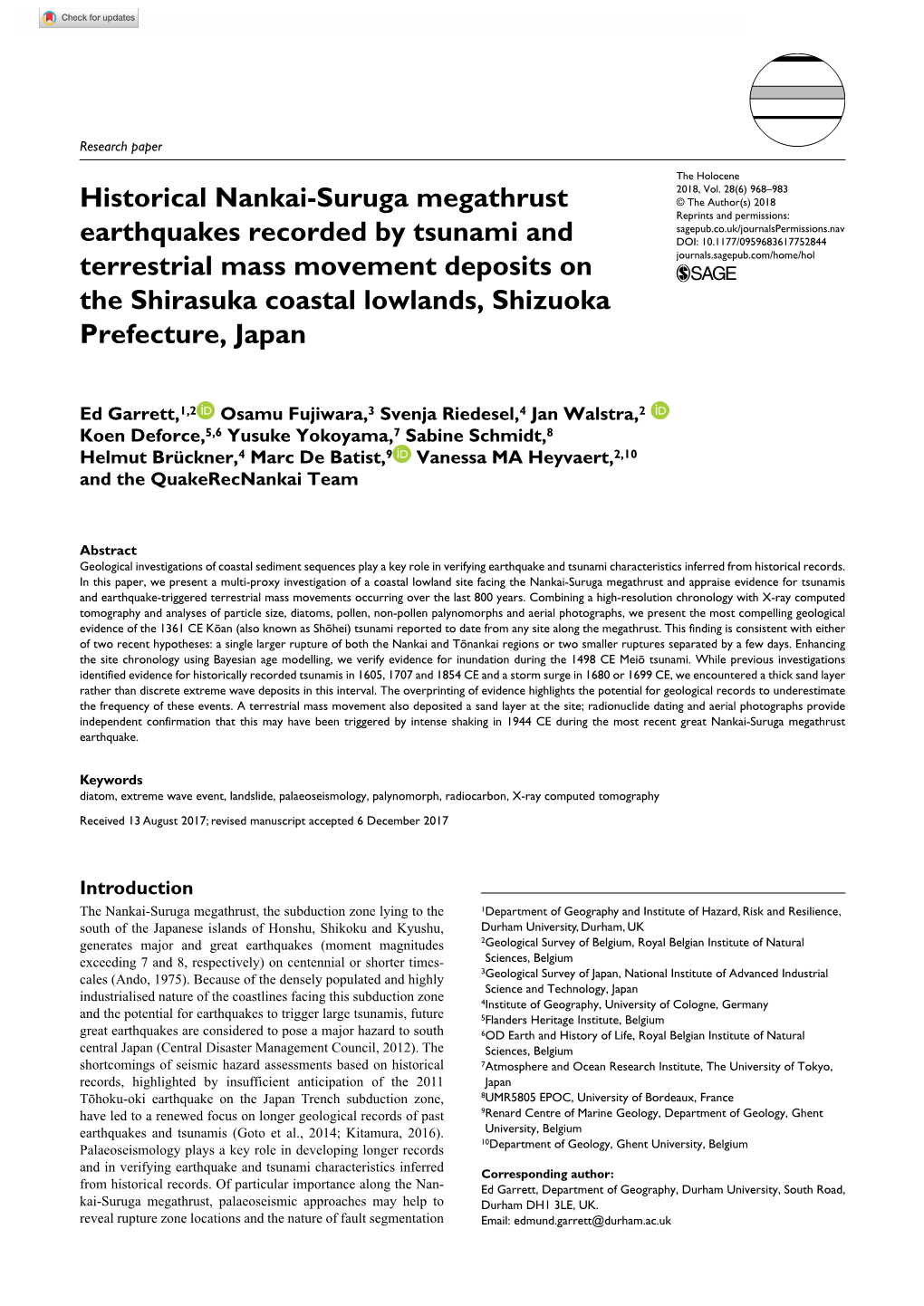 Historical Nankai-Suruga Megathrust Earthquakes Recorded By