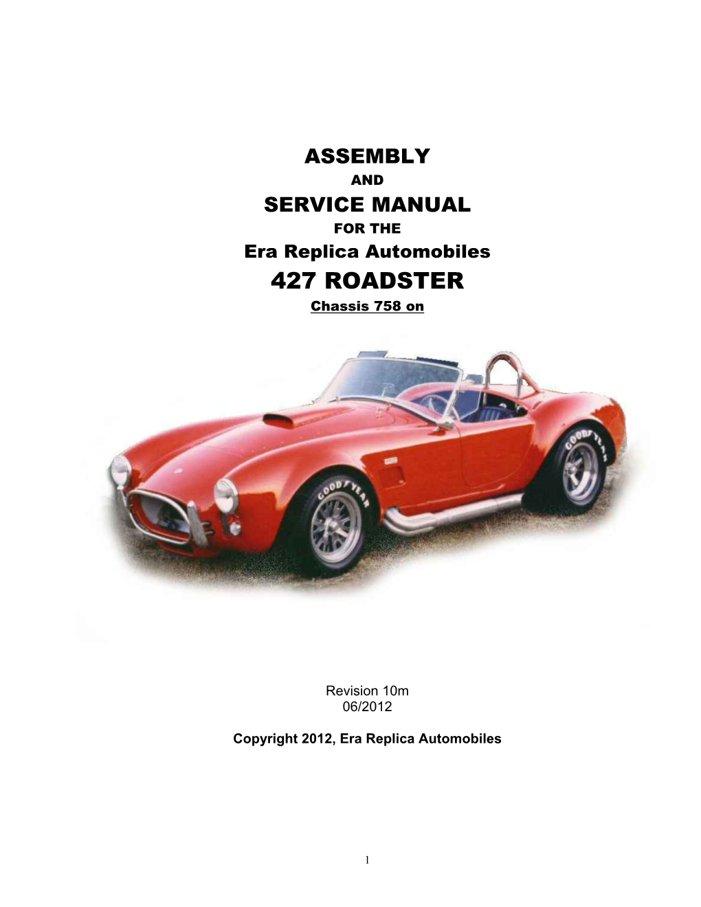 427 ROADSTER Chassis 758 On