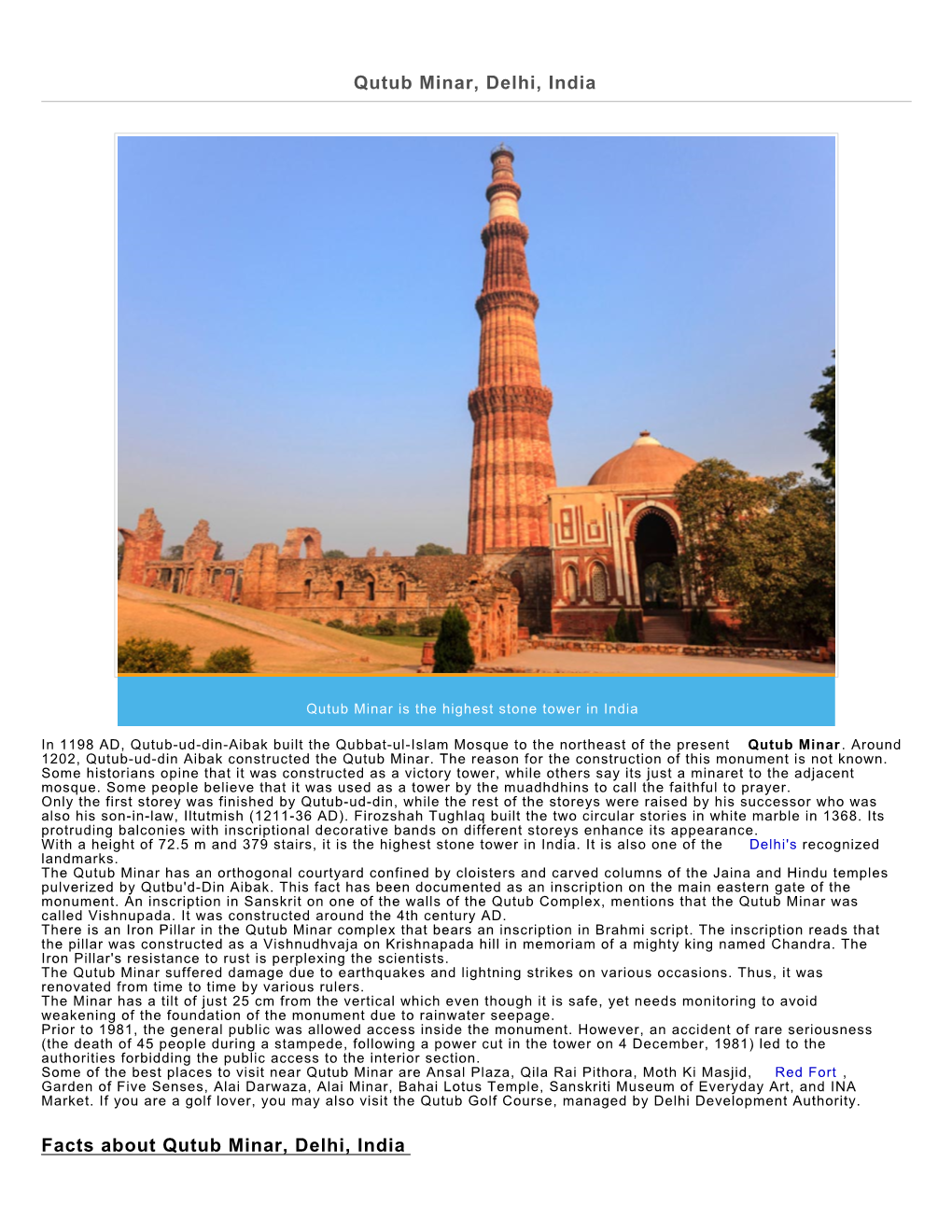 Qutub Minar, Delhi, India