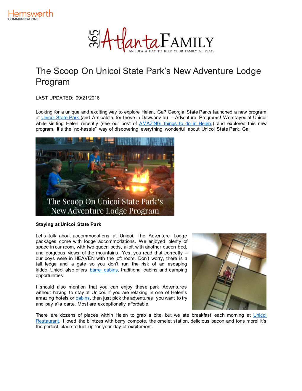 The Scoop on Unicoi State Park's New Adventure Lodge Program