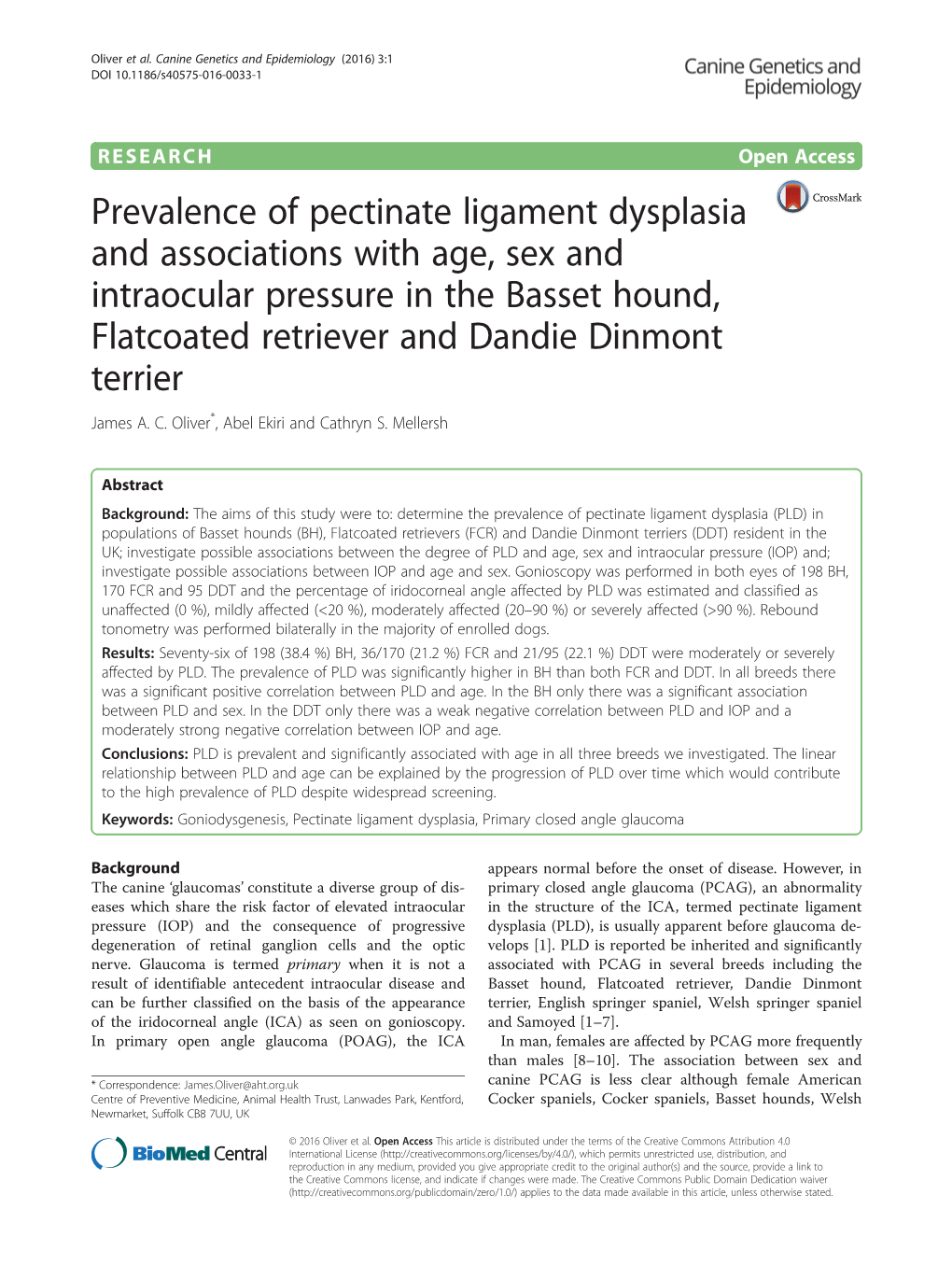 Prevalence of Pectinate Ligament Dysplasia and Associations With