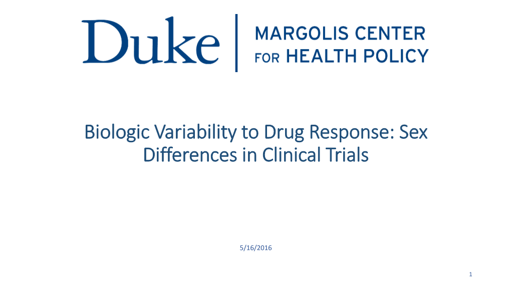 Sex Differences in Clinical Trials