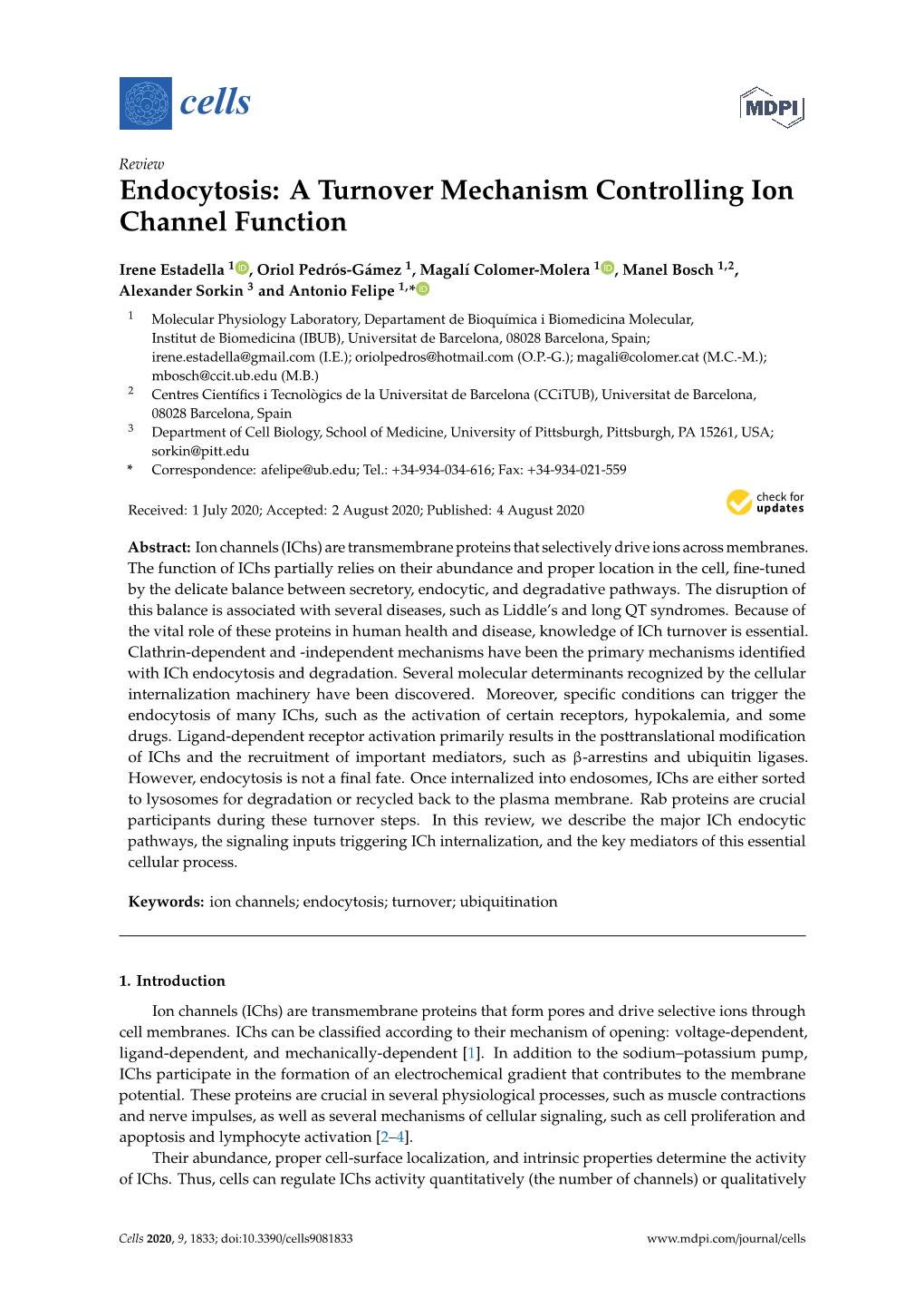 Endocytosis: a Turnover Mechanism Controlling Ion Channel Function