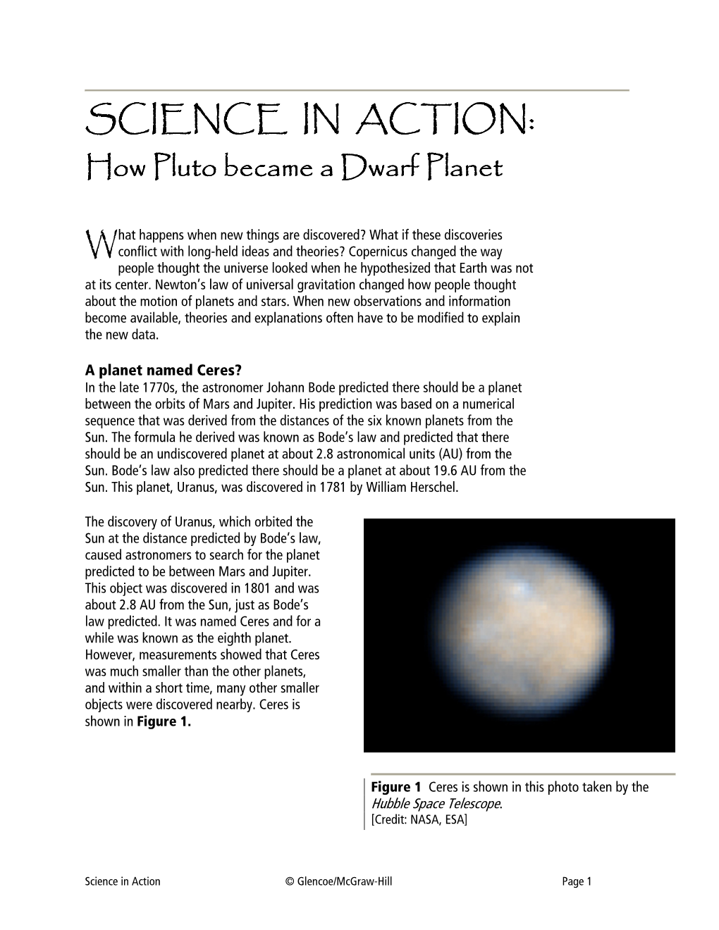 SCIENCE in ACTION: Student Activities