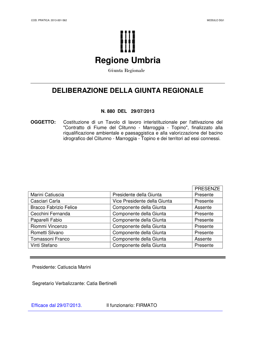 Regione Umbria Giunta Regionale