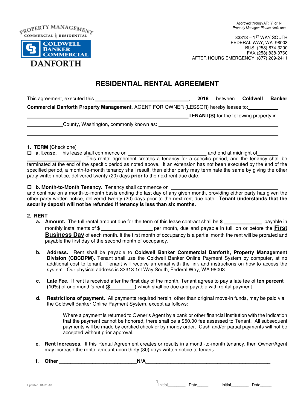 Residential Rental Agreement