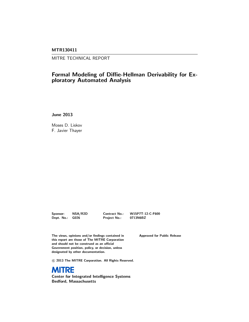 Formal Modeling of Diffie-Hellman Derivability for Ex