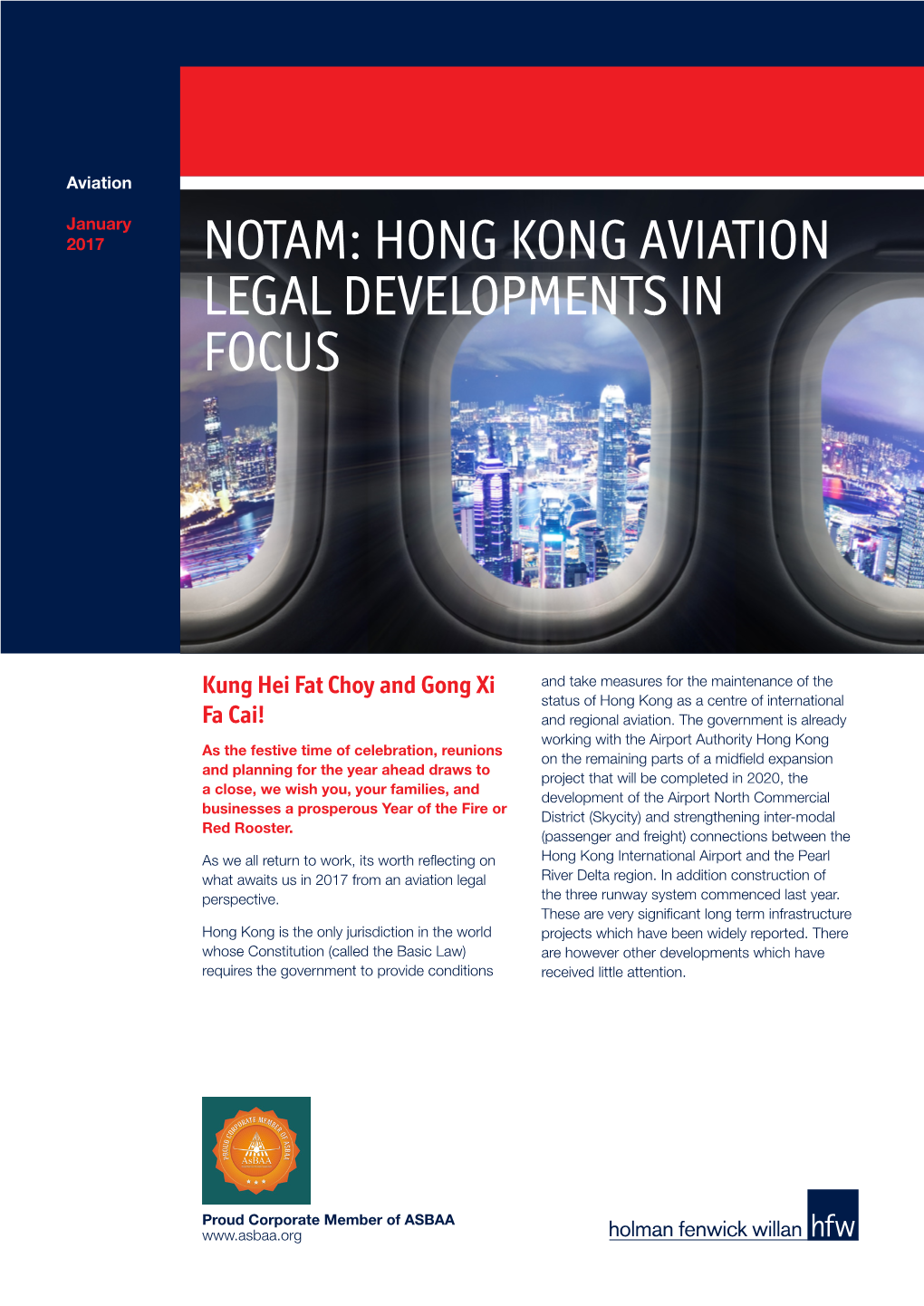 Notam: Hong Kong Aviation Legal Developments in Focus