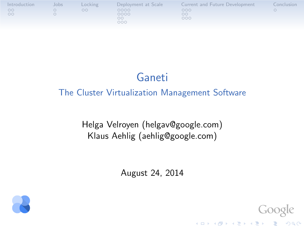 Ganeti the Cluster Virtualization Management Software