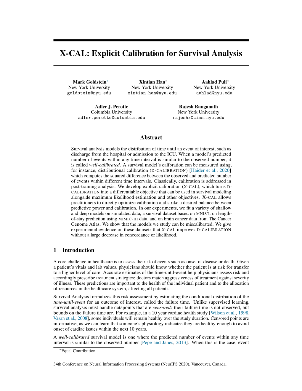 X-CAL: Explicit Calibration for Survival Analysis