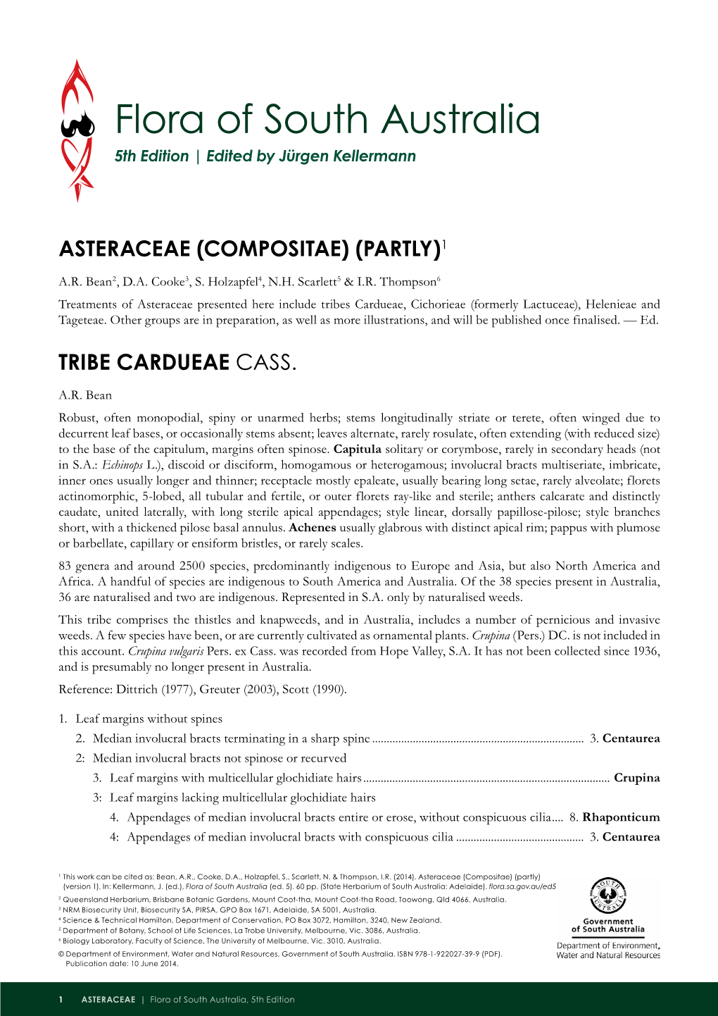 Flora of South Australia 5Th Edition | Edited by Jürgen Kellermann