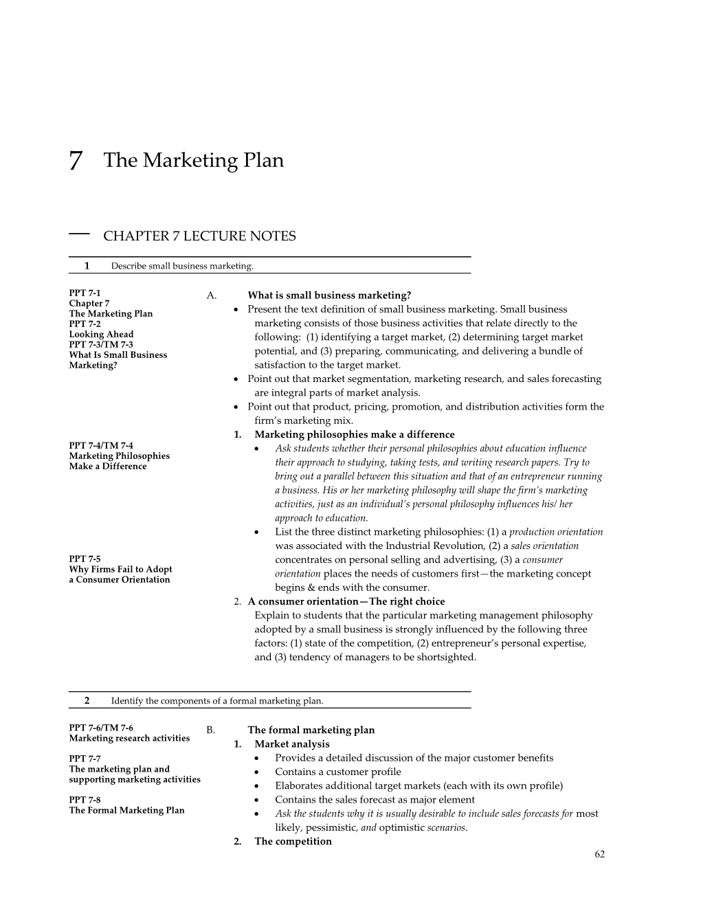 Chapter 7 the Marketing Plan XXX