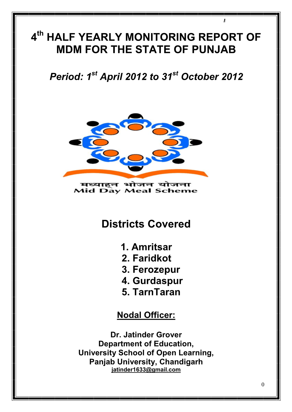 4 Half Yearly Monitoring Report of Mdm for The