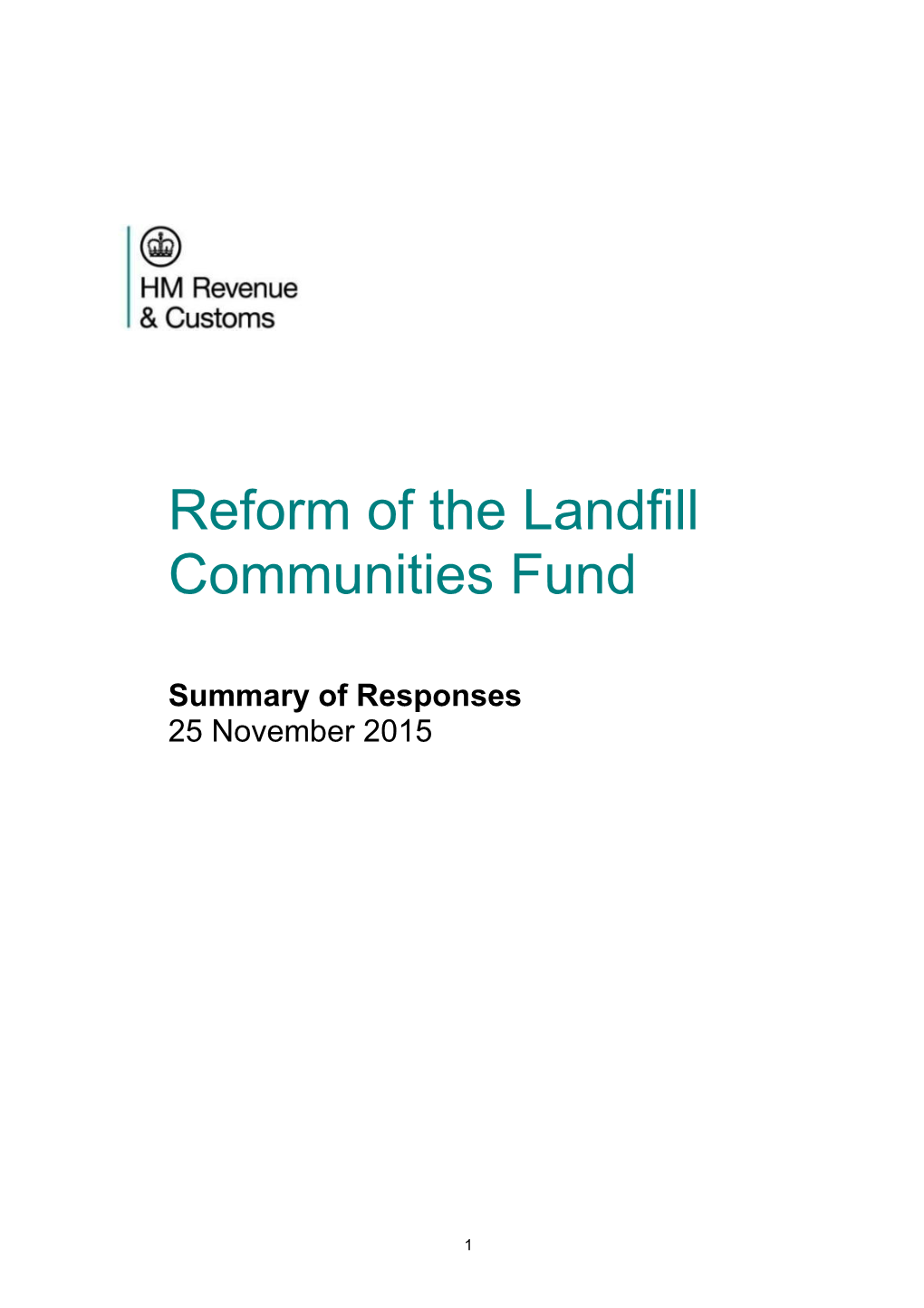 Reform of the Landfill Communities Fund