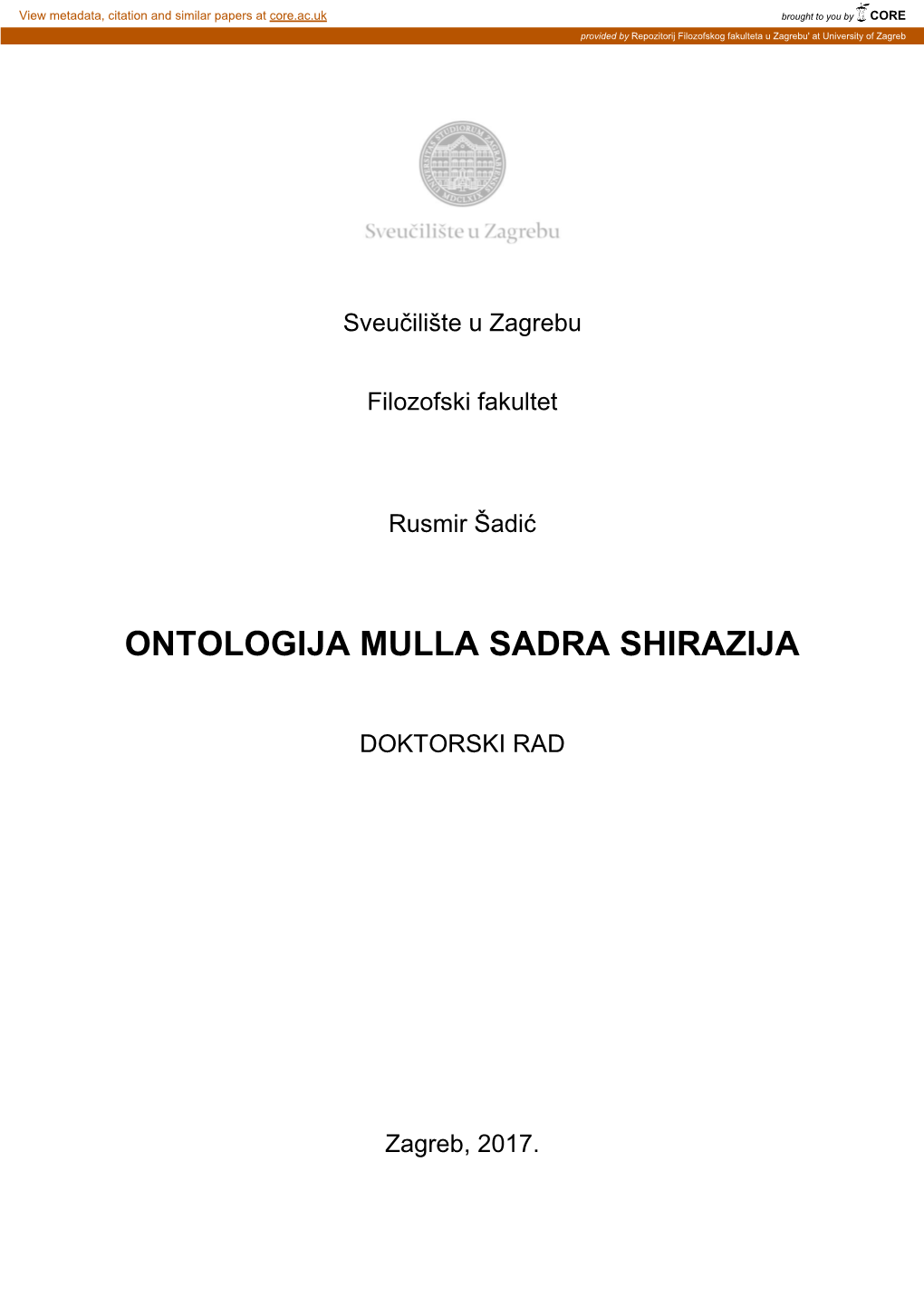 Ontologija Mulla Sadra Shirazija