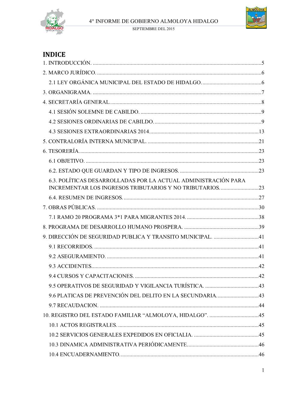 4° Informe De Gobierno Almoloya Hidalgo Septiembre Del 2015