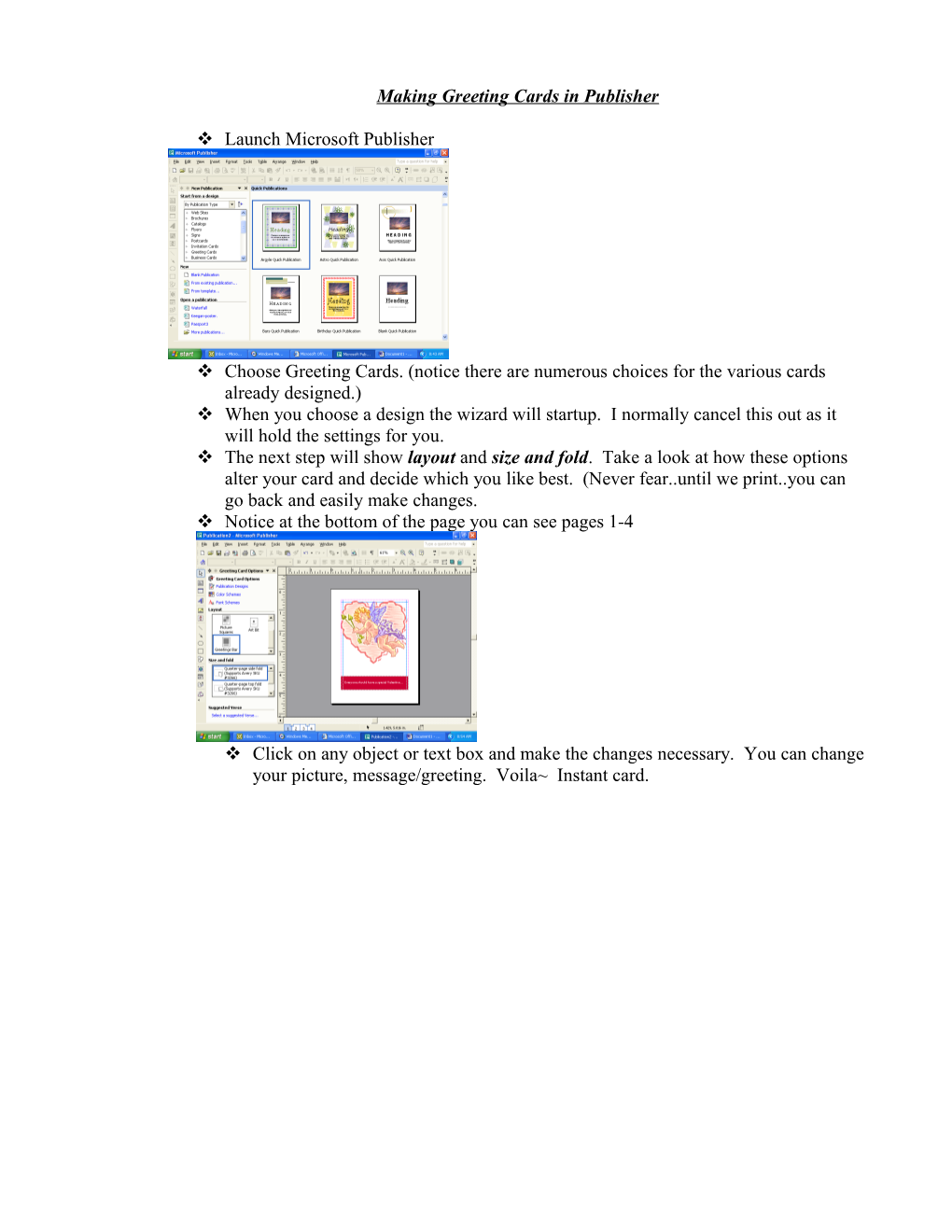 Making Greeting Cards in Publisher