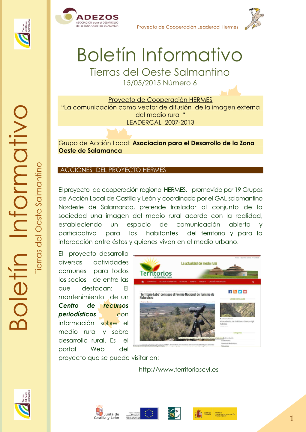 Boletín Informativo Tierras Del Oeste Salmantino 15/05/2015 Número 6