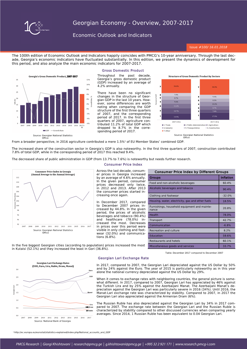 Georgian Economy - Overview, 2007-2017