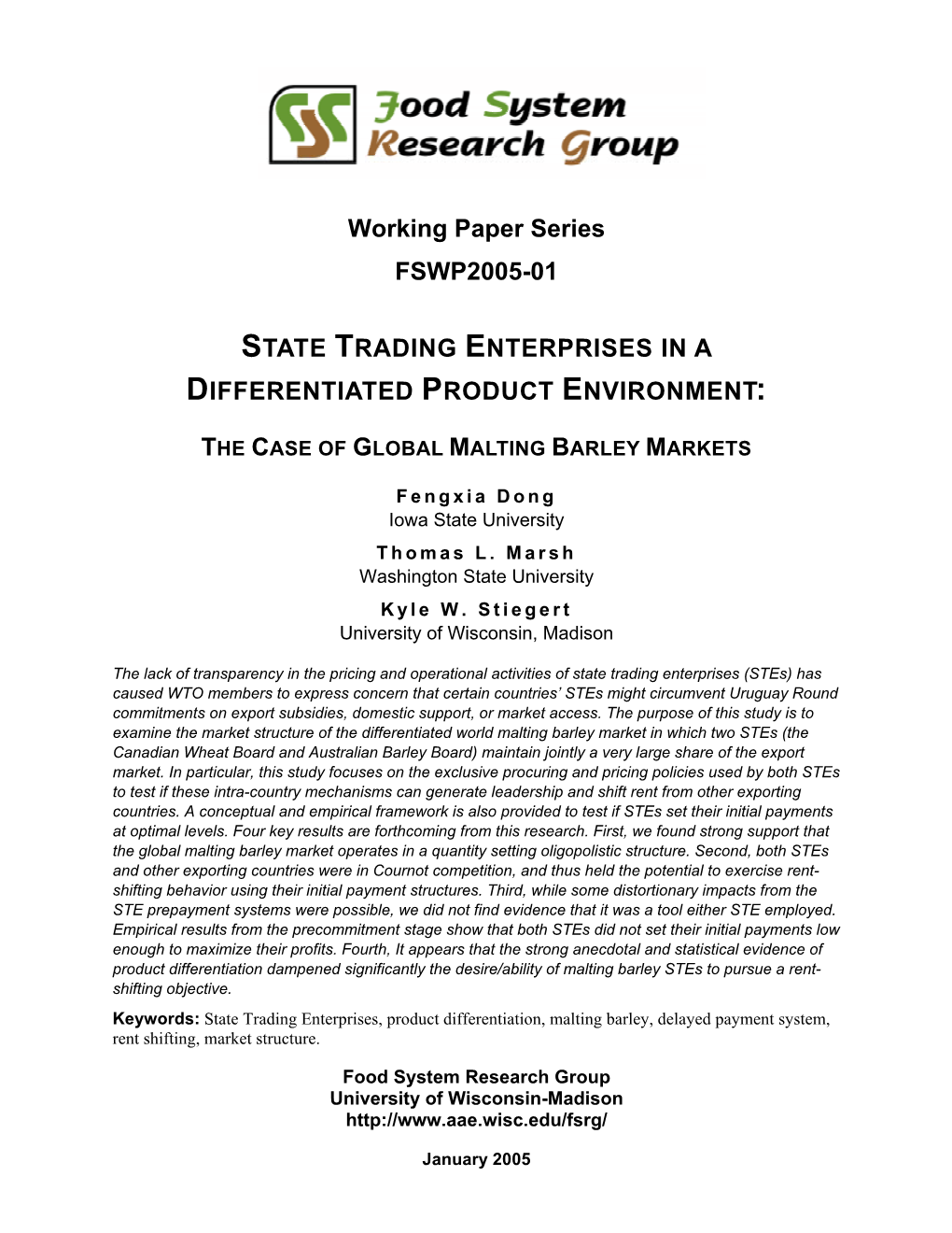 State Trading Enterprises in a Differentiated Product Environment