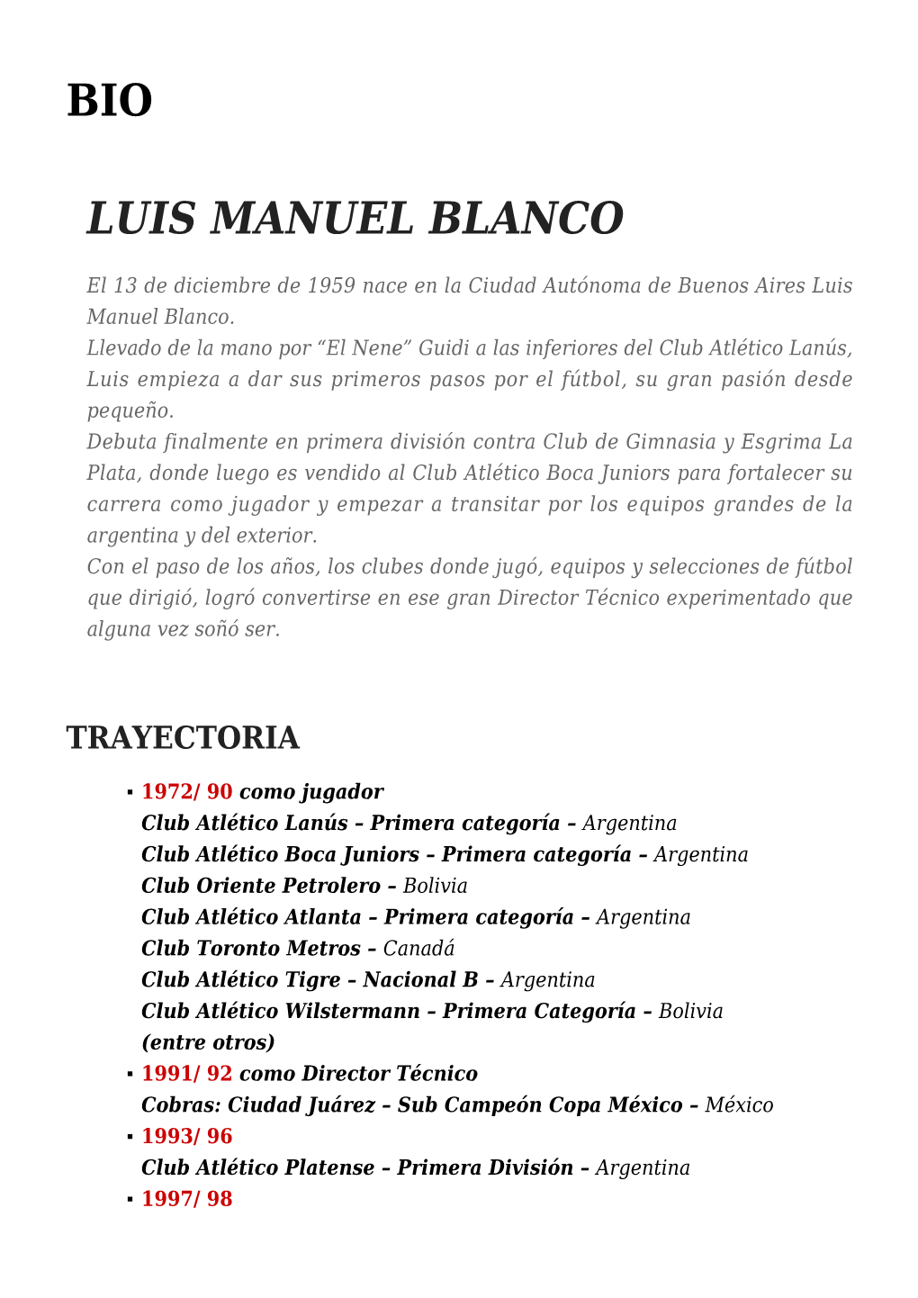 Bio Luis Manuel Blanco