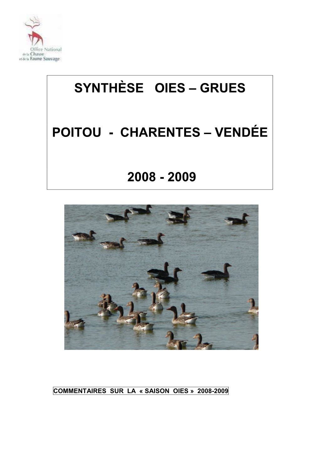 Synthèse Oies – Grues Poitou