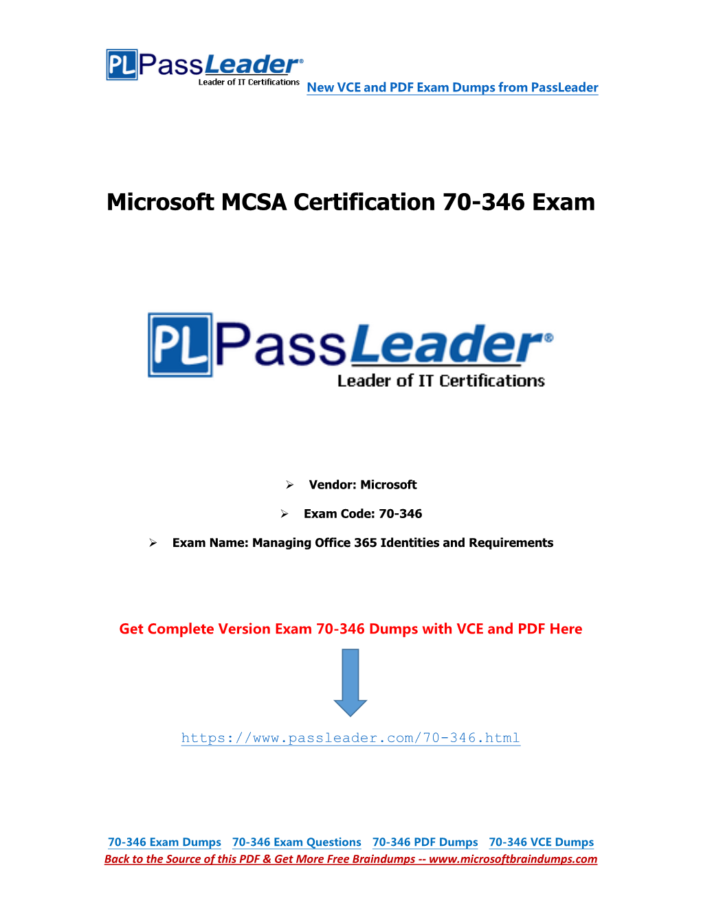 Microsoft MCSA Certification 70-346 Exam
