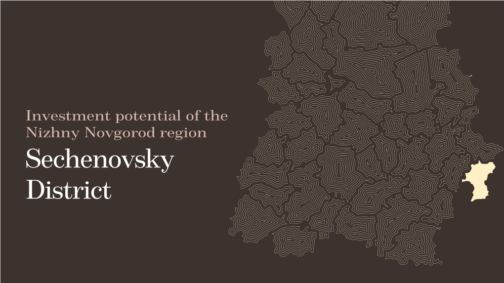 Investment Potential of the Nizhny Novgorod Region Sechenovsky District Overview