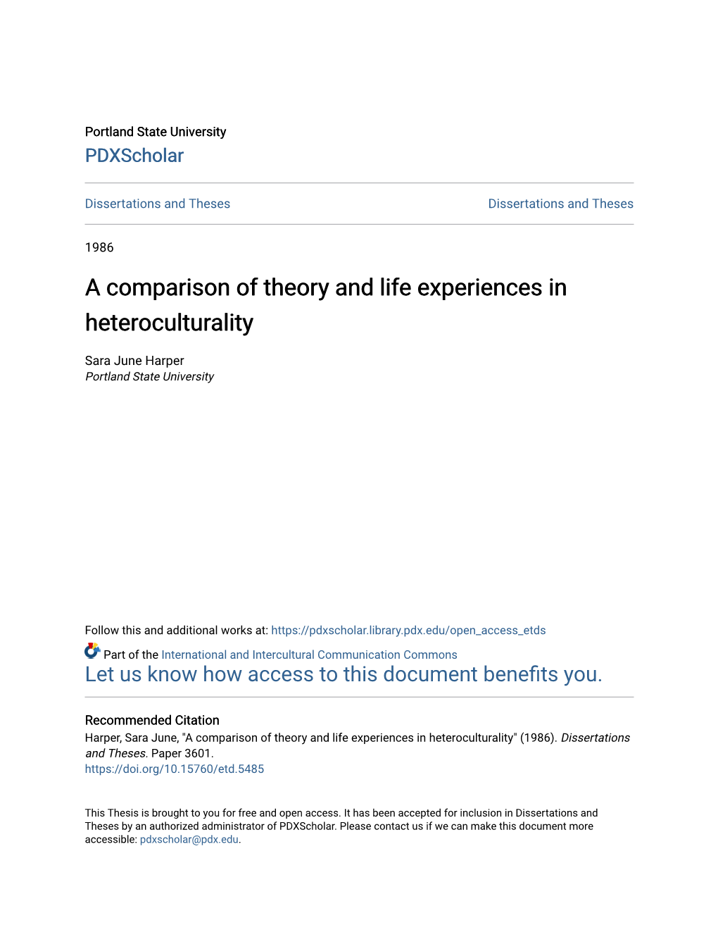 A Comparison of Theory and Life Experiences in Heteroculturality