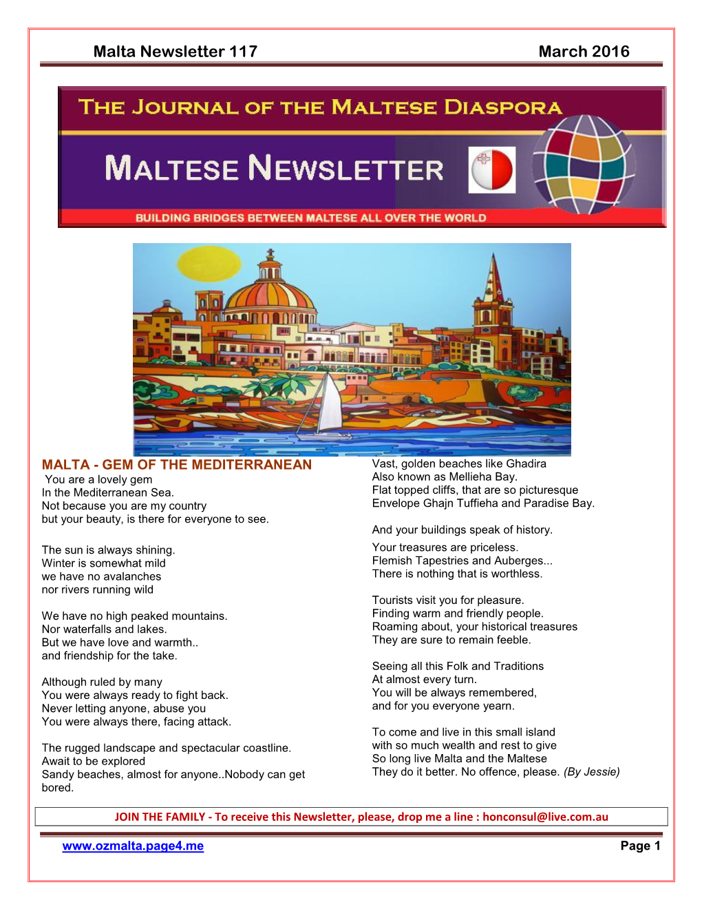 Newsletter 117 March 2016