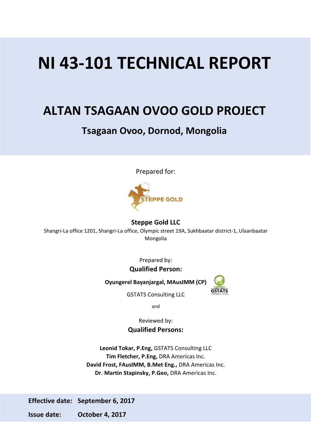 Ni 43-101 Technical Report