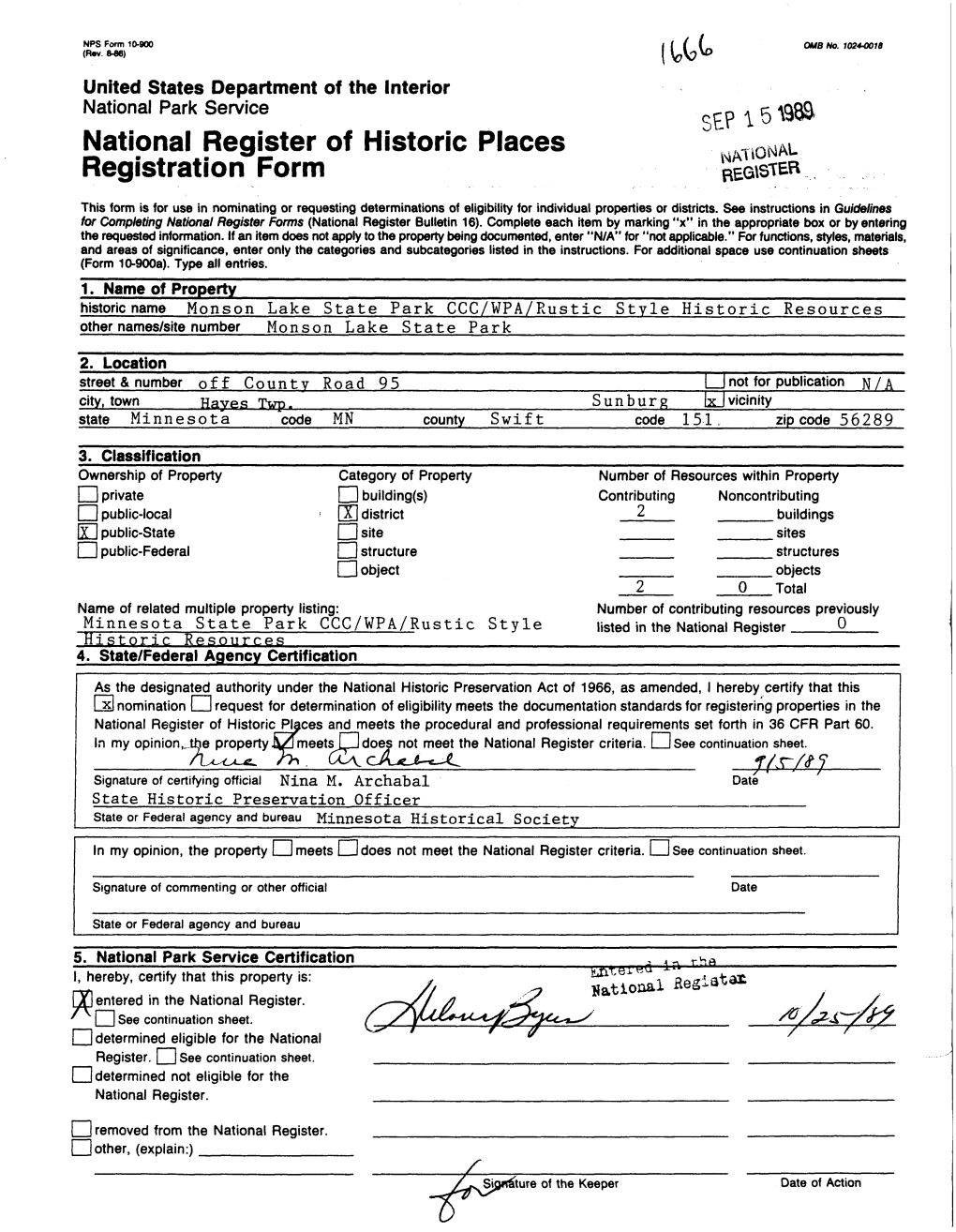 National Register of Historic Places Continuation Sheet