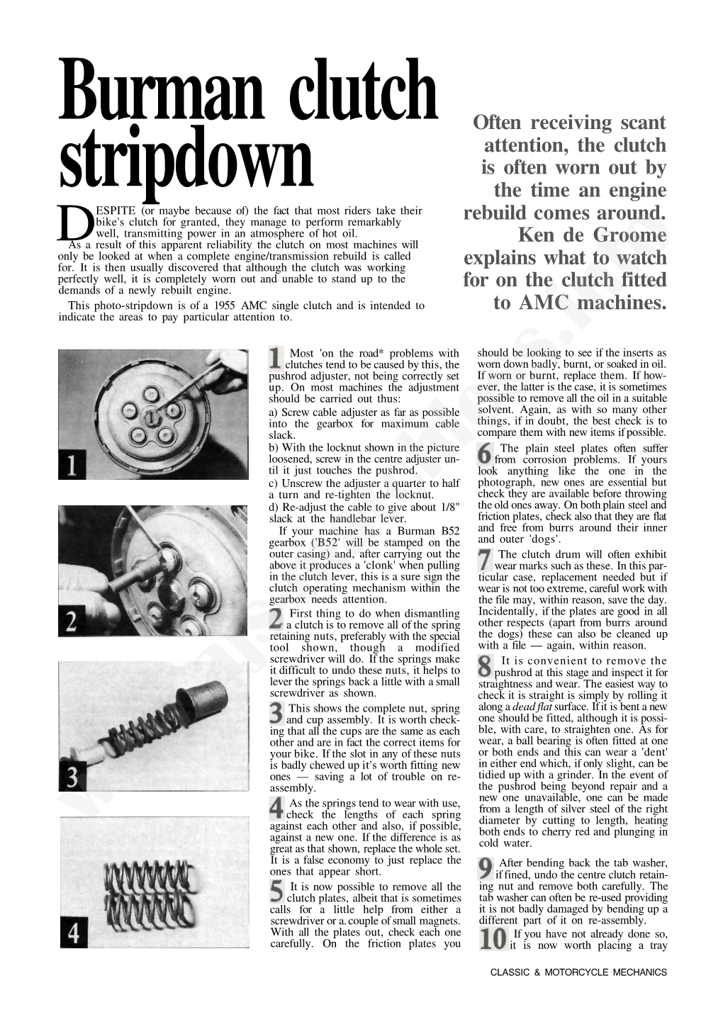 Burman Clutch Stripdown (Classic and Motorcycle Mechanics)