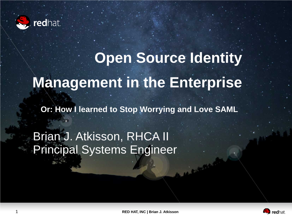 Open Source Identity Management in the Enterprise