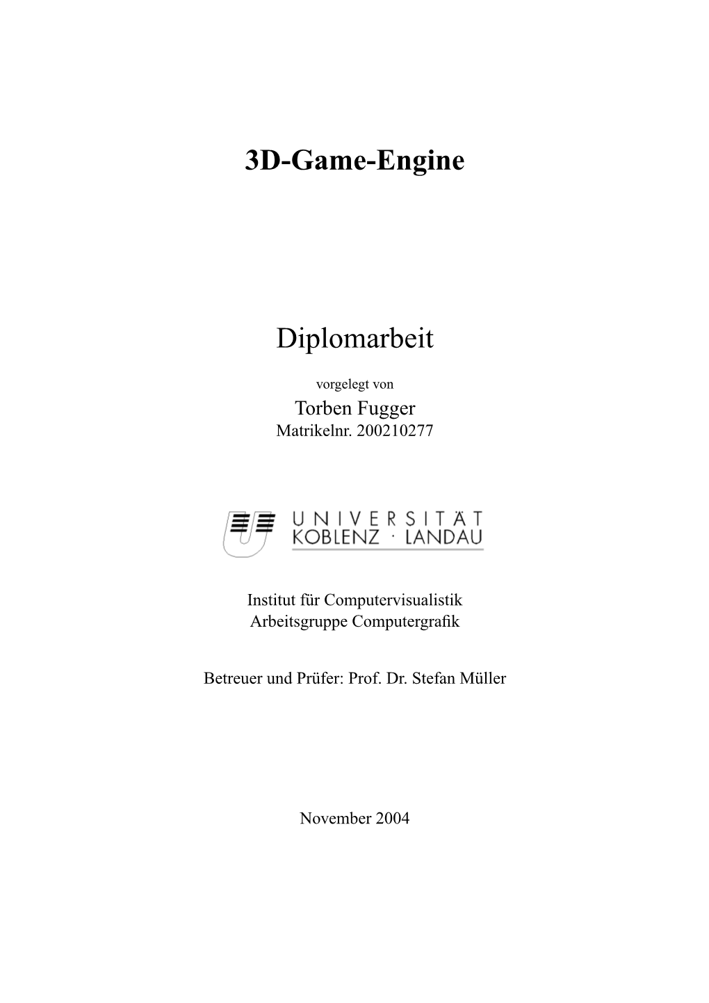 3D-Game-Engine Diplomarbeit