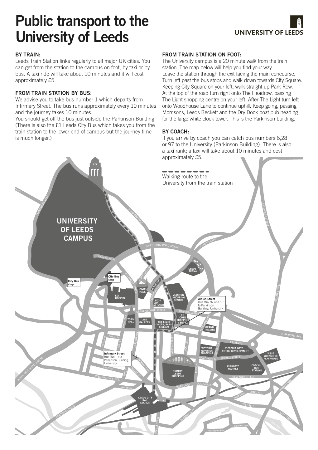 Public Transport to the University of Leeds