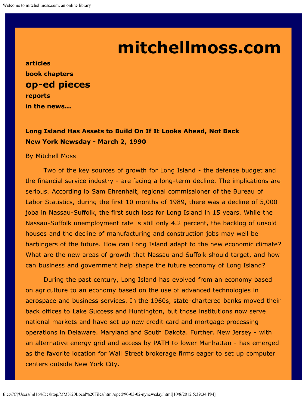 Welcome to Mitchellmoss.Com, an Online Library