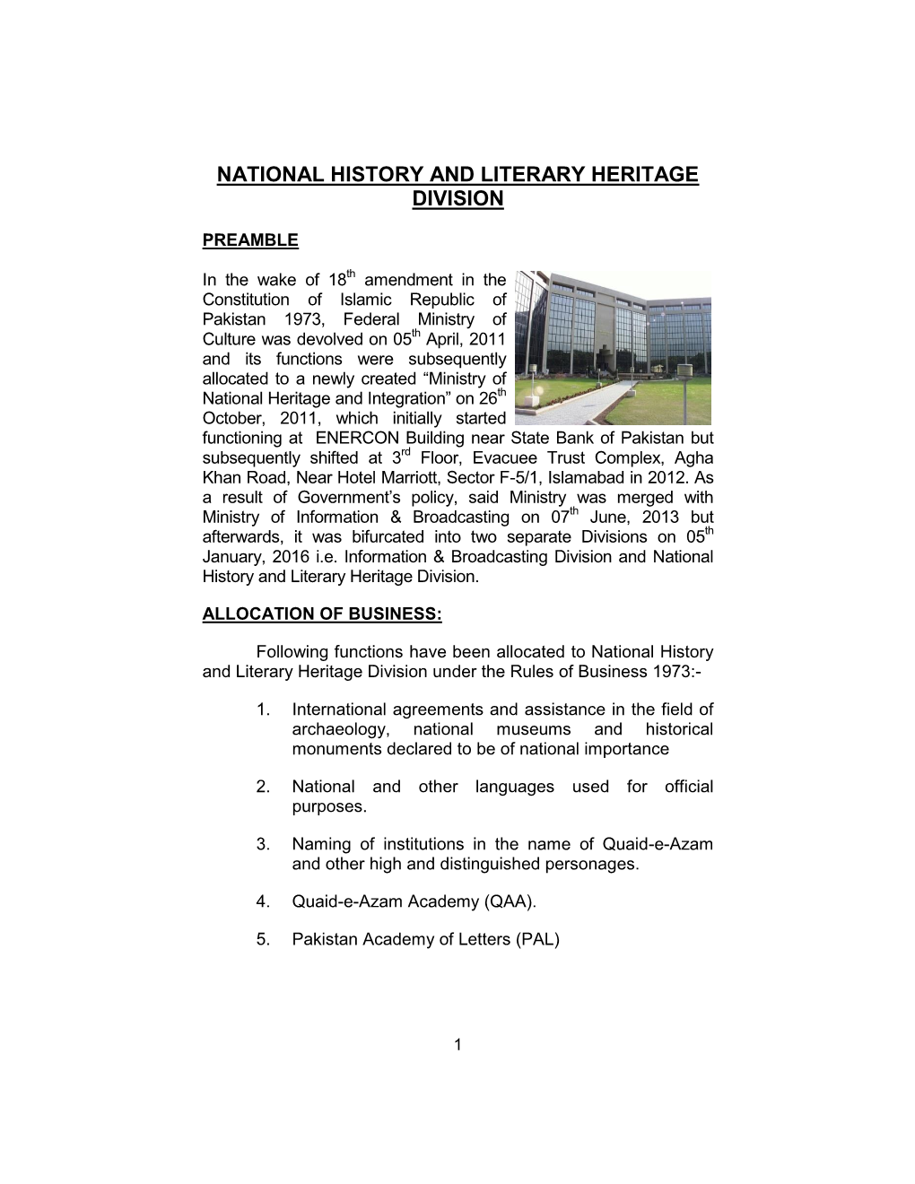 National History and Literary Heritage Division