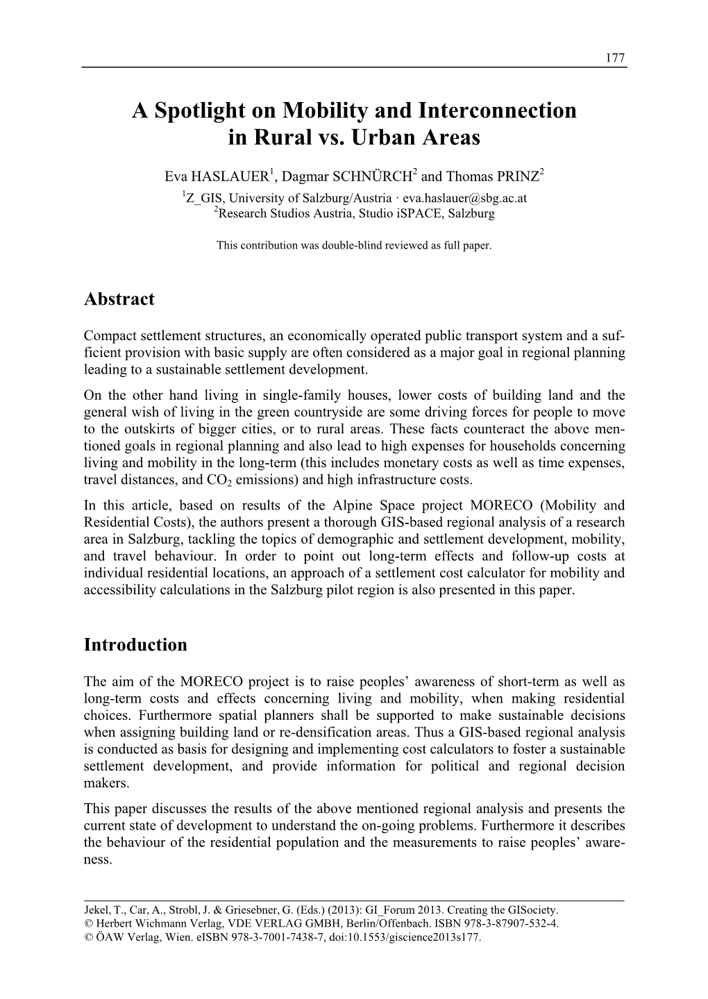 A Spotlight on Mobility and Interconnection in Rural Vs. Urban Areas